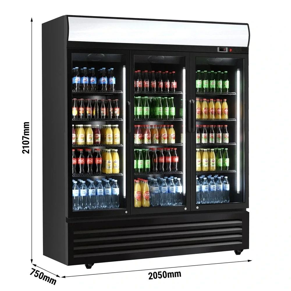 Lednice na nápoje - 1500L - 3 skleněné dveře & reklamní displej