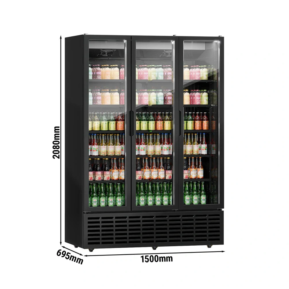 Lednice na nápoje - 1500L - 3 skleněné dveře & LED osvětlení