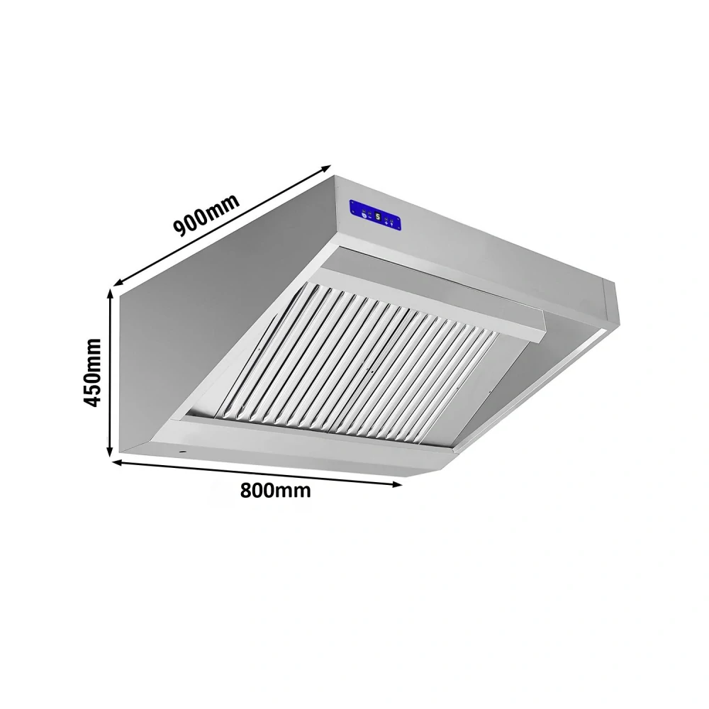 Nástěnná digestoř 0,8 m - s motorem, regulátorem, filtrem a svítidlem
