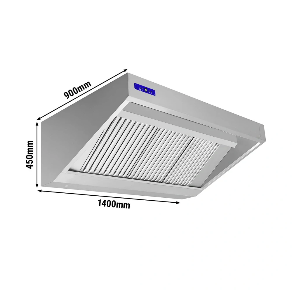 Nástěnná digestoř 1,4 m - s motorem, regulátorem, filtrem a svítidlem