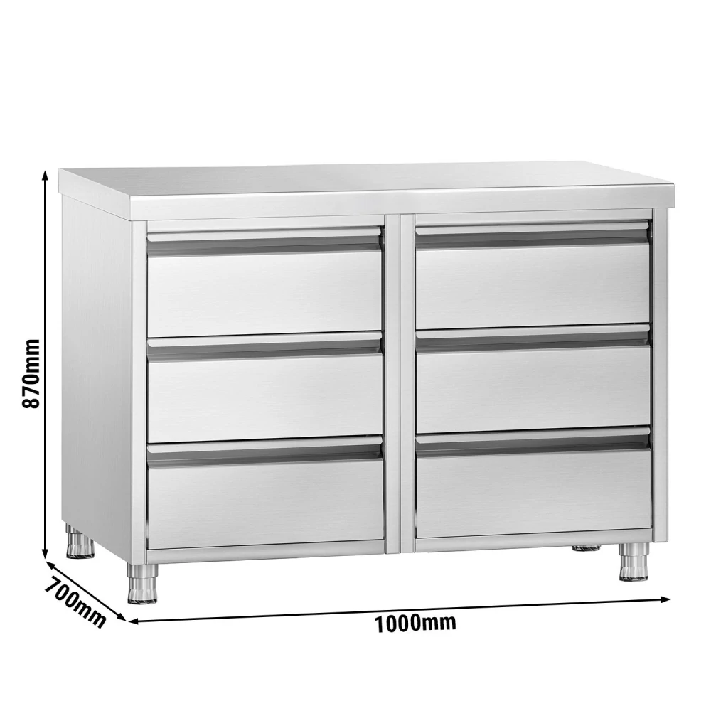 Zásuvková skříňka PREMIUM - 1,0 m - se 6 šuplíky