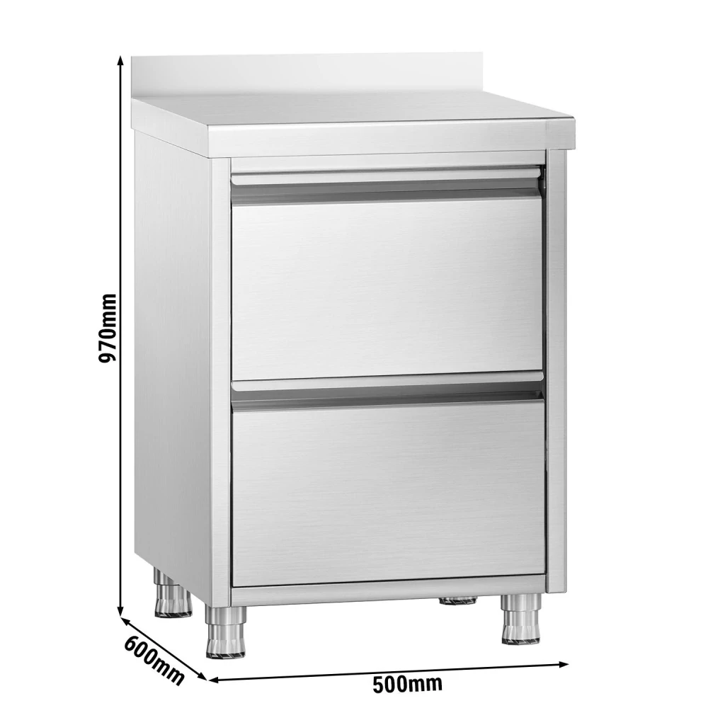 Zásuvková skříňka PREMIUM - 0,5 m - se 2 šuplíky a obkladovým panelem