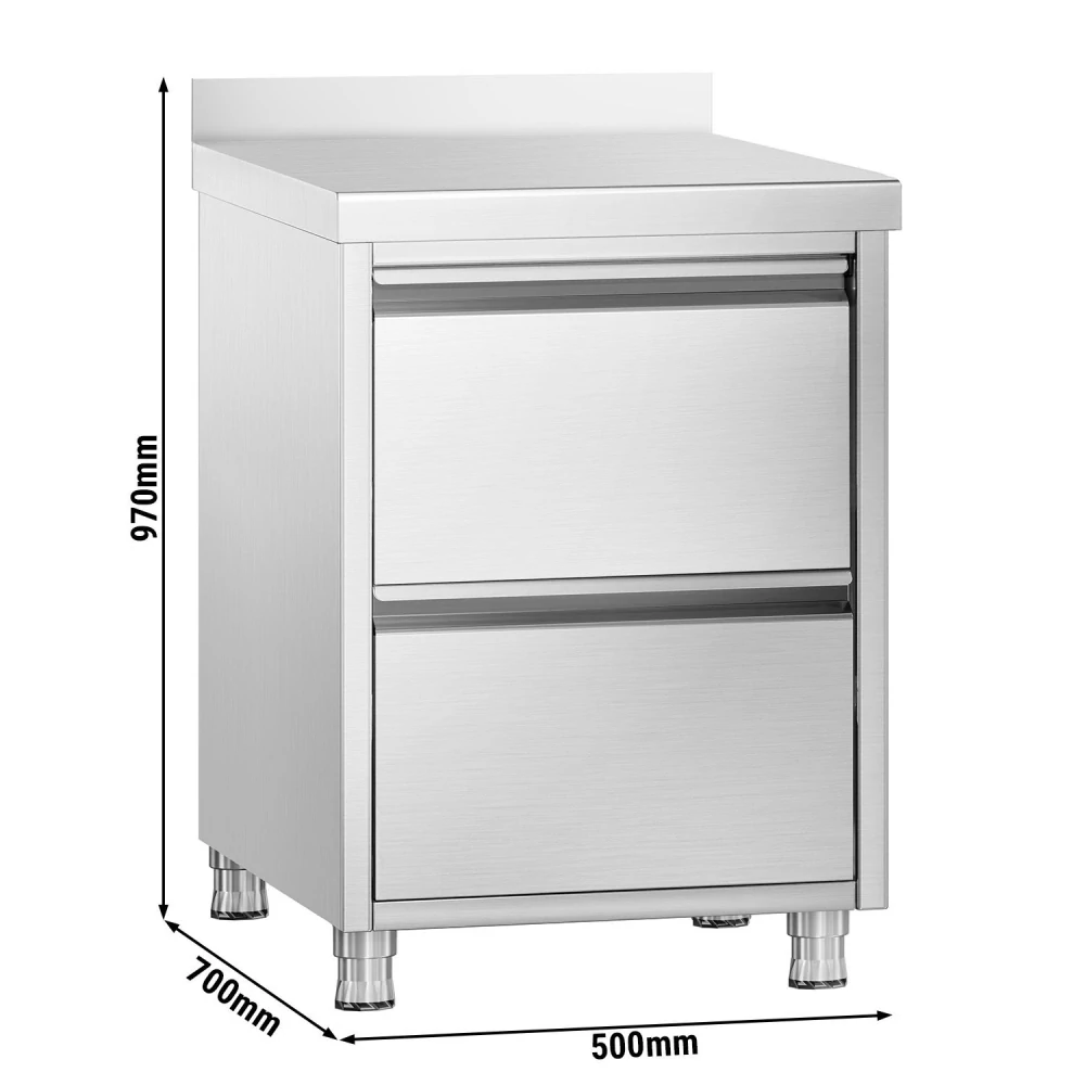 Zásuvková skříňka PREMIUM - 0,5 m - se 2 šuplíky a obkladovým panelem