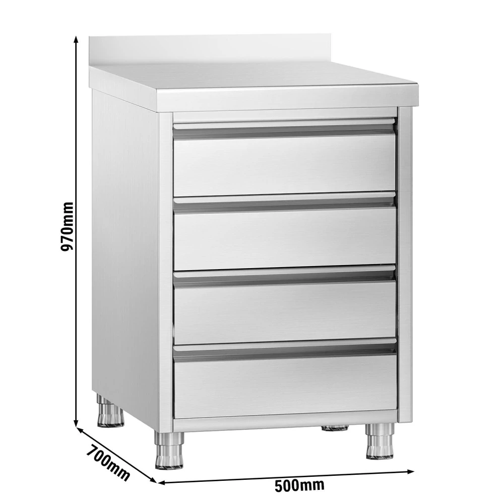 Zásuvková skříňka PREMIUM - 0,5 m - se 4 šuplíky a opěradlem