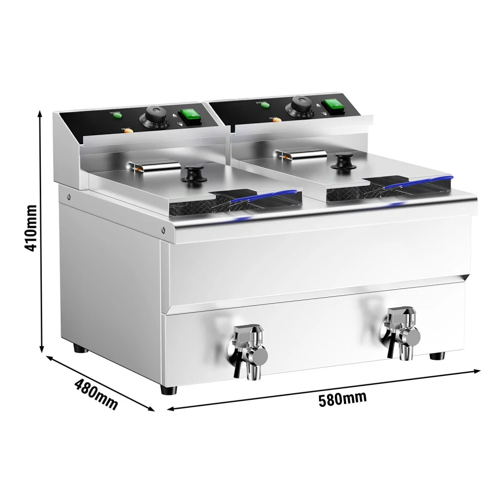 Fritéza 9+9L / s vypouštěcím kohoutkem