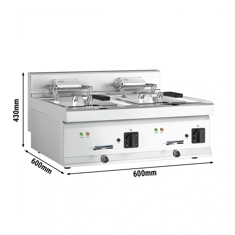 Elektrická dvojitá fritéza - 10+10 litrů - 18 kW