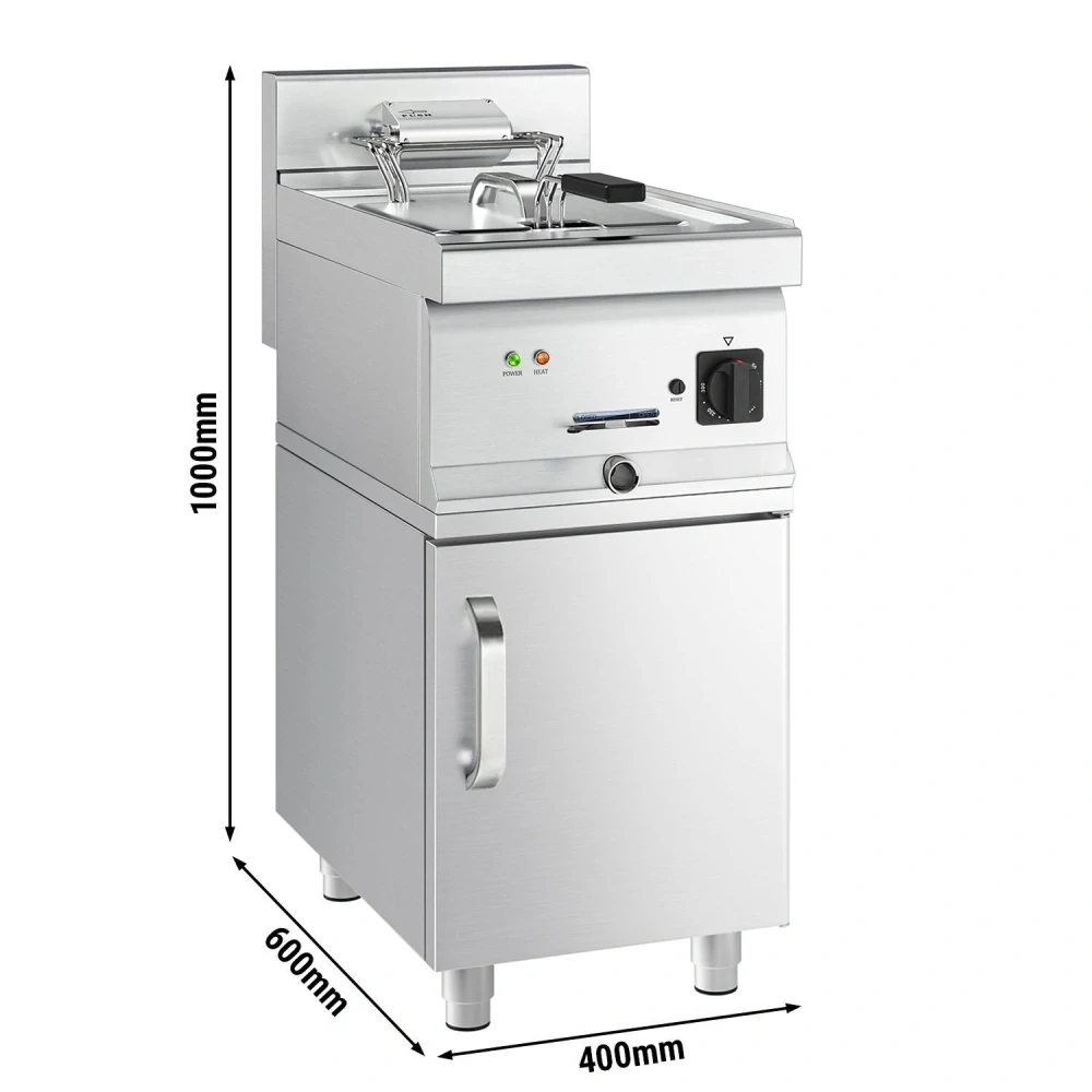 Elektrická fritéza - 10 litrů - 9 kW - vč. podstavce s 1 dvířky