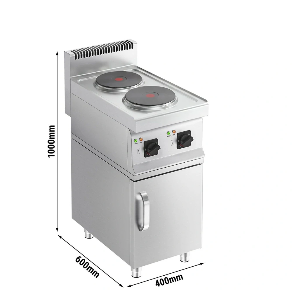 Elektrický sporák - 2x kulatá plotýnka (4 KW) - vč. spodního dílu s 1 dveřmi