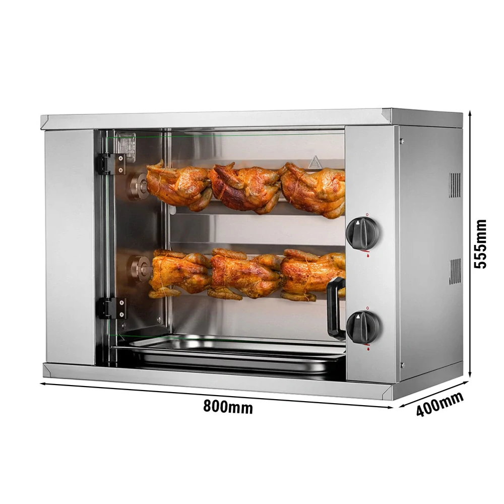 Mini gril na kuřata - plynový - se 2 rožni pro 6 kuřat