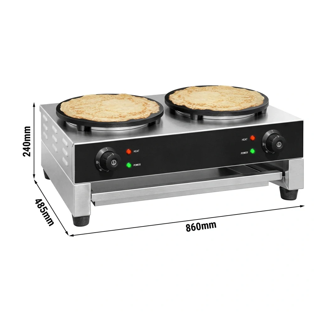 Palačinkovač - manuální ovládání - se 2 plotýnkami - Ø 400 mm