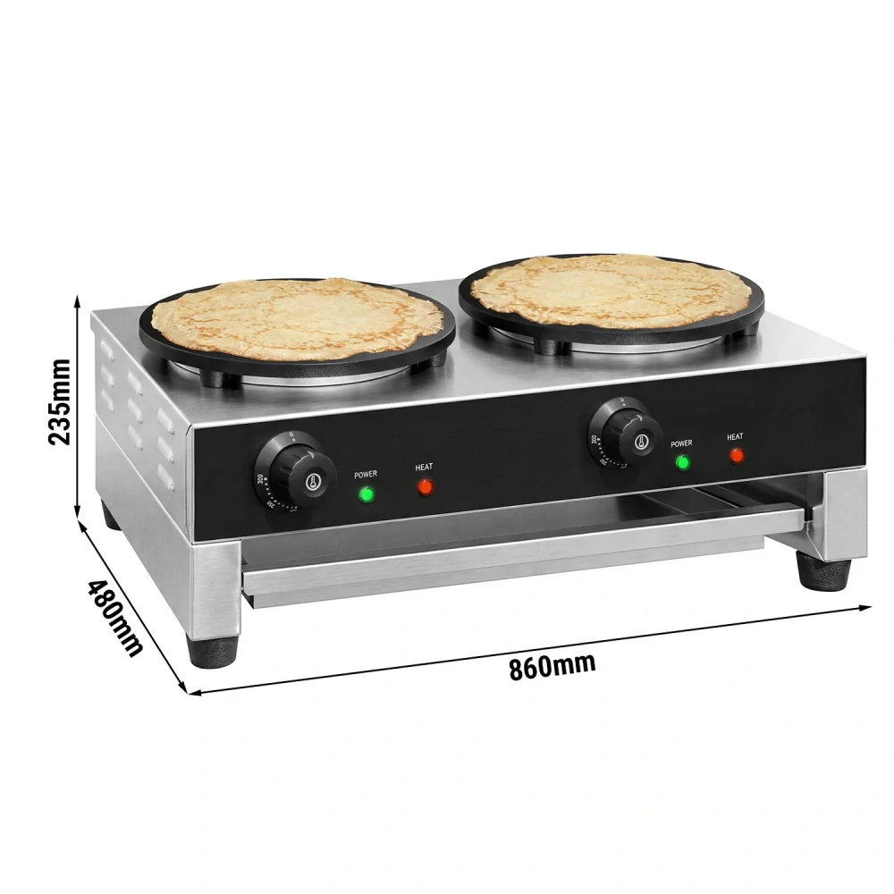 Palačinkovač - manuální ovládání - se 2 plotýnkami - Ø 400 mm