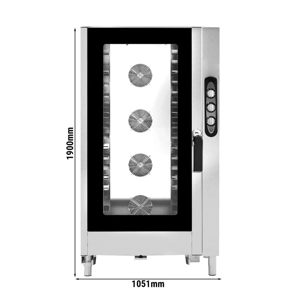 Elektrický kombinovaný konvektomat - manuální - 20x GN 1/1 - vč. Držák plechů s vozíkem