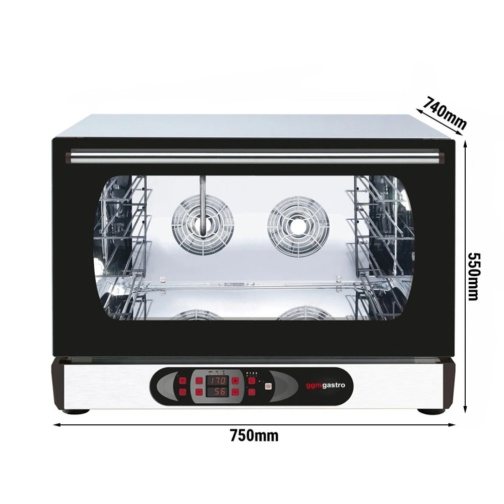 Horkovzdušná trouba - digitální - 4x GN 1/1 nebo EN 60x40 cm