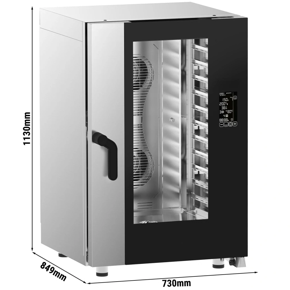 Elektrický kombinovaný konvektomat - digitální - 2,4″ LCD displej - 11x GN 1/1