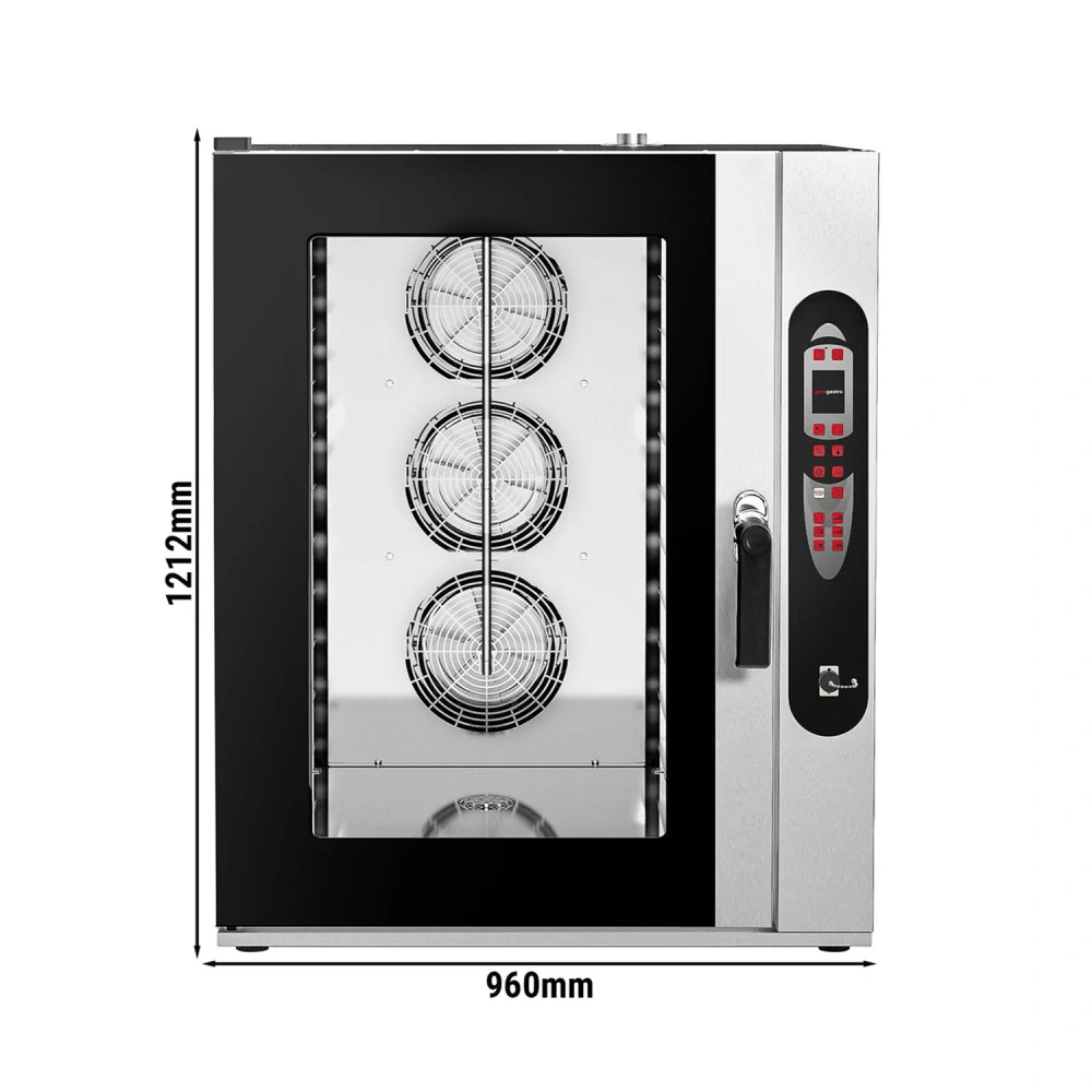 Elektrický kombinovaný konvektomat - digitální - 2,4″ LCD displej - 10x GN 2/1 nebo 20x GN 1/1 - vč. Mycí systém
