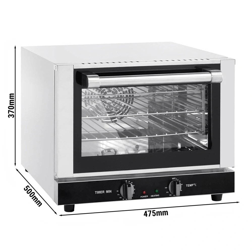 Elektrická Kompaktní horkovzdušná trouba - Manuální - 21 litrů - vč. 3 roštů 349x282 mm - s časovačem
