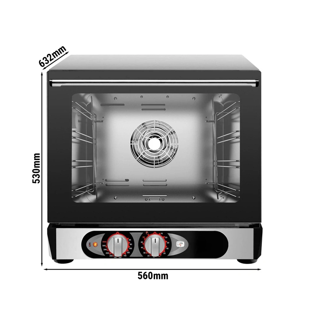 Elektrická Pekárenská horkovzdušná trouba - Manuální - 4x EN 60x40 - vč. 4 plechy 450x340 mm