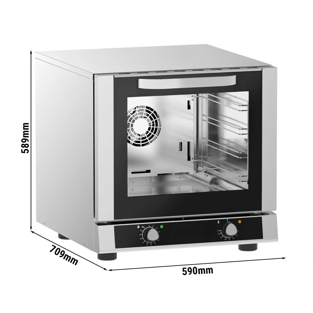 Elektrická Pekárenská horkovzdušná trouba - Manuální - 4x EN 60x40 - vč. 4 plechy 429x345 mm