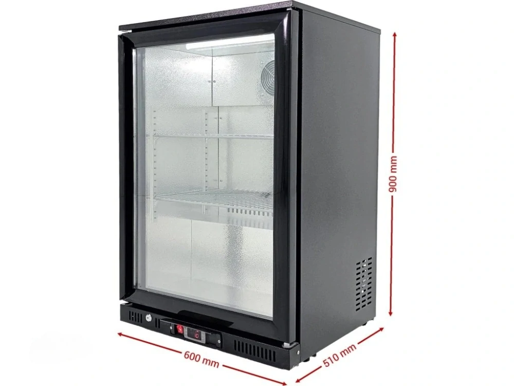 Barová lednice – 120 l, 1× skleněné dveře