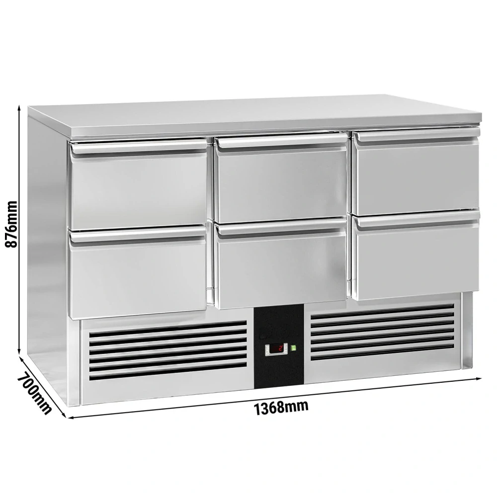 Chladicí stůl PREMIUM - 1365x700 mm - 6 zásuvek