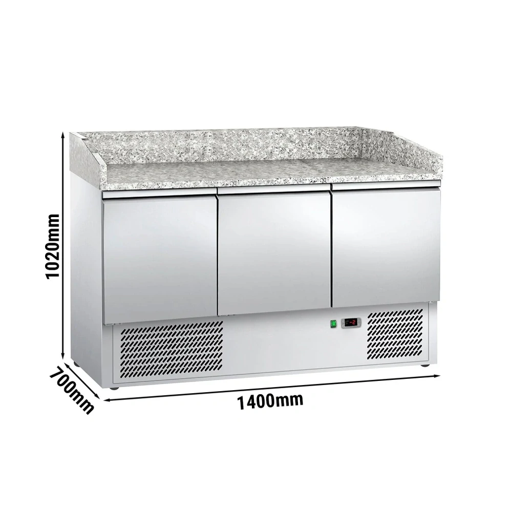 Chladicí stůl na pizzu ECO - 1400x700 mm - se 3 dveřmi