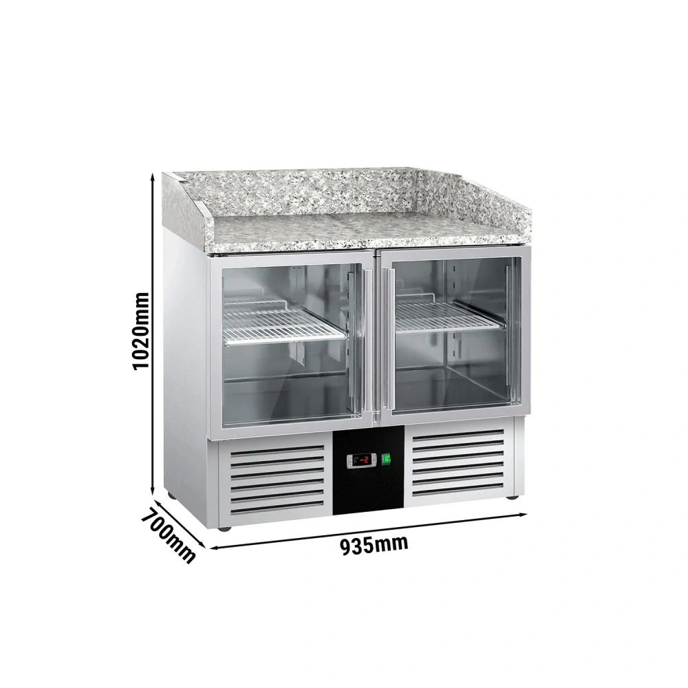 Chladicí stůl na pizzu PREMIUM - 935x700 mm - se 2 dveřmi