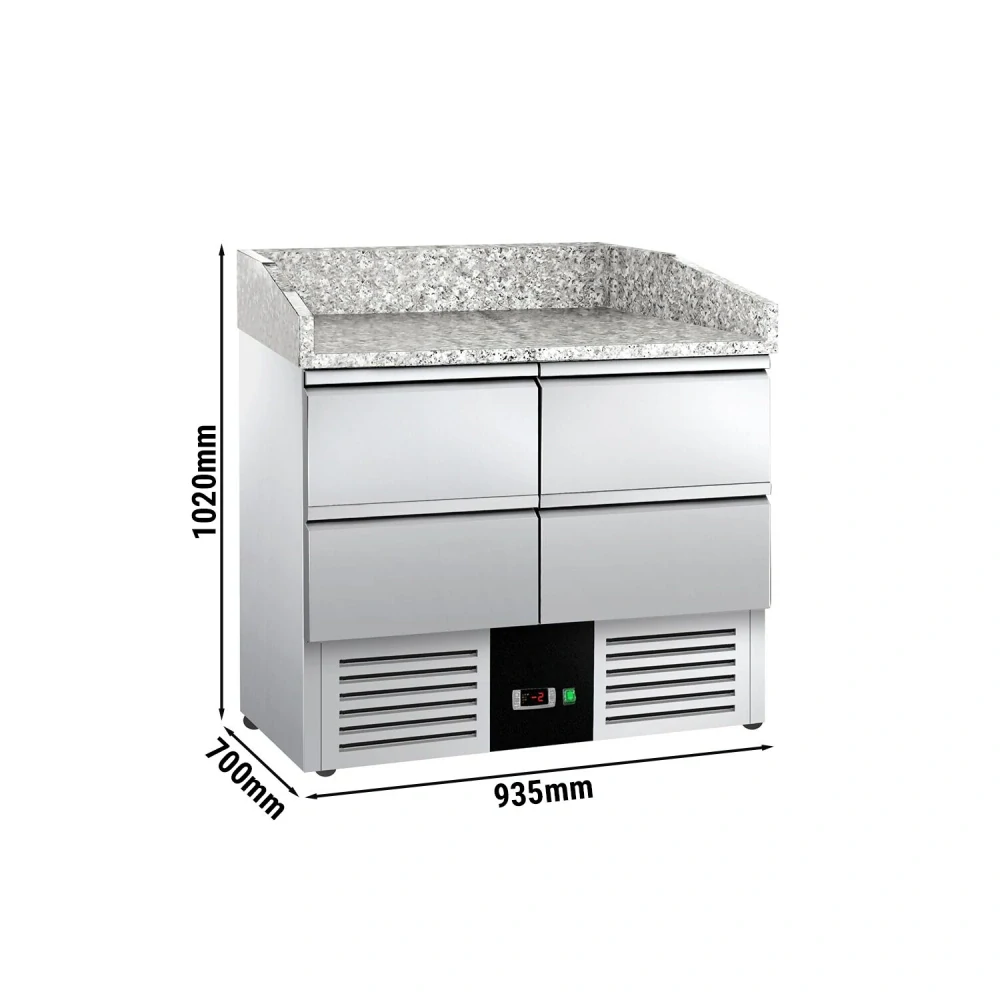 Chladicí stůl na pizzu PREMIUM - 935x700 mm - se 4 zásuvkami
