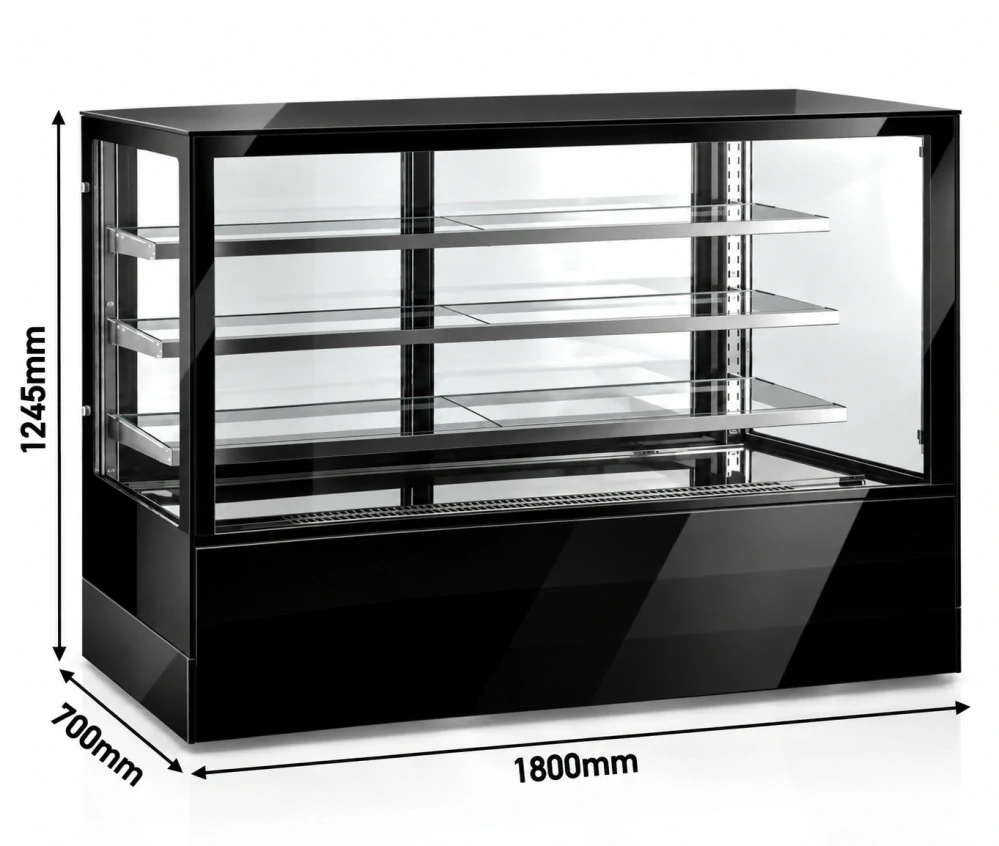 Cukrářská chladicí vitrína - 1 800 mm - dvojité sklo - Se 3 policemi