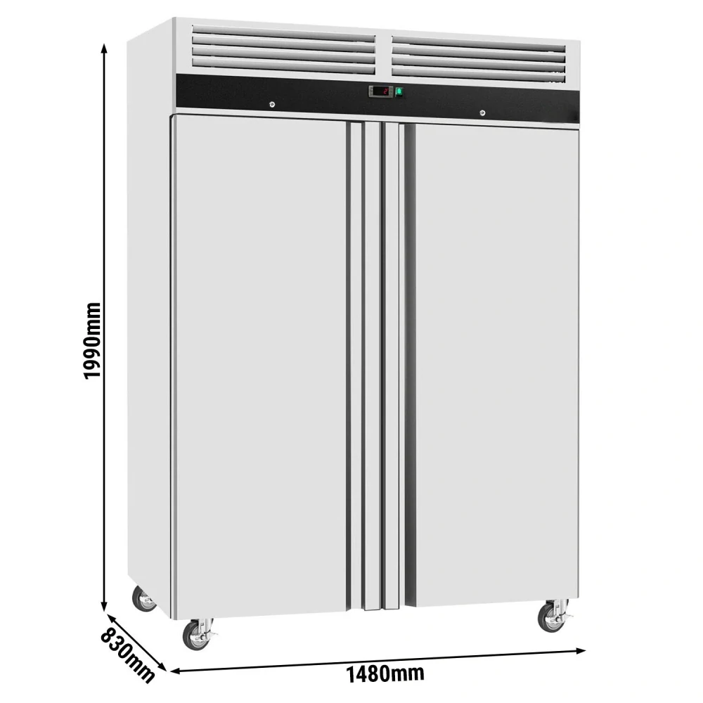 Nerezová skladovací lednice ECO - GN 2/1 - 1400 L - s 2 dveřmi