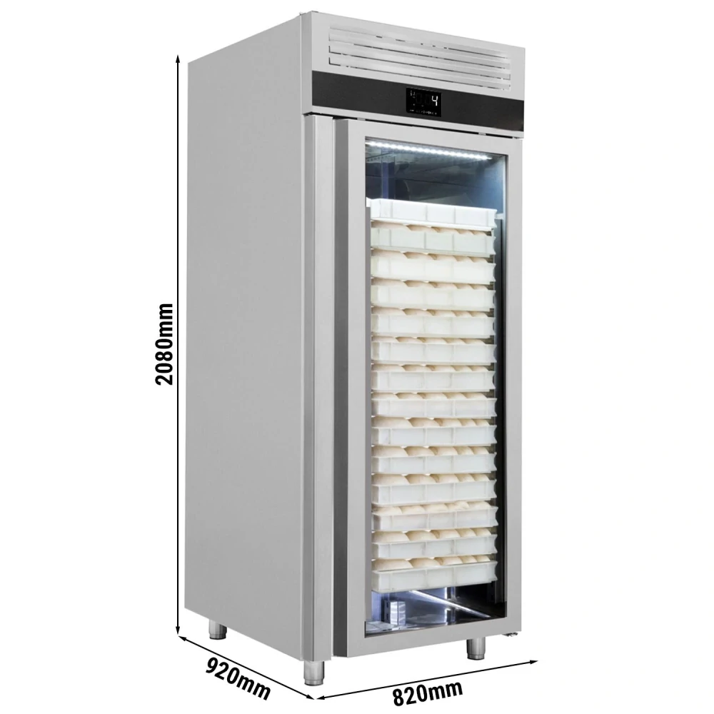Pekařská nerezová lednice PREMIUM - EN 600x800 - 850 L - s 1 prosklenými dveřmi
