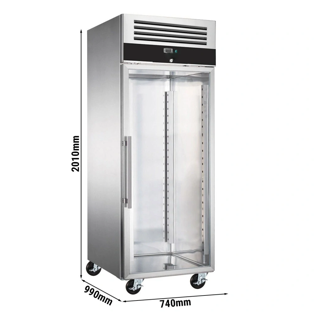 Pekárenský mrazák nerezový PREMIUM - EN 60 x 40 - 600L - s 1 skleněnými dveřmi