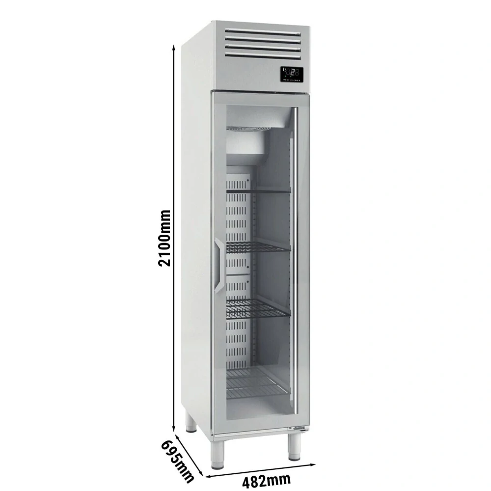 Nerezová chladicí skříň PREMIUM PLUS - GN 1/1 325 L - S 1 skleněnými dveřmi
