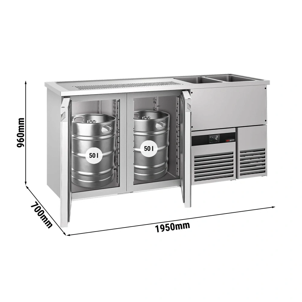 Výčepní pult PREMIUM - 1950x700 mm - 2 dveře