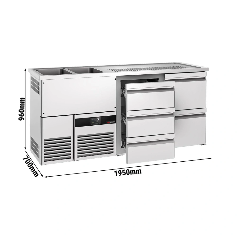Výčepní pult PREMIUM - 1950x700 mm - 5 zásuvek