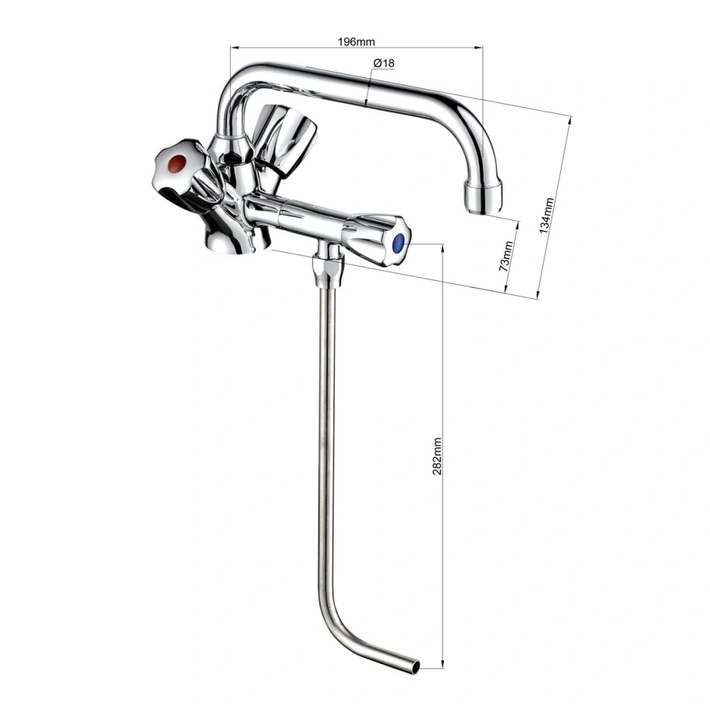 Stojánková dřezová baterie - pro montáž na pult - výška výtoku 460 mm