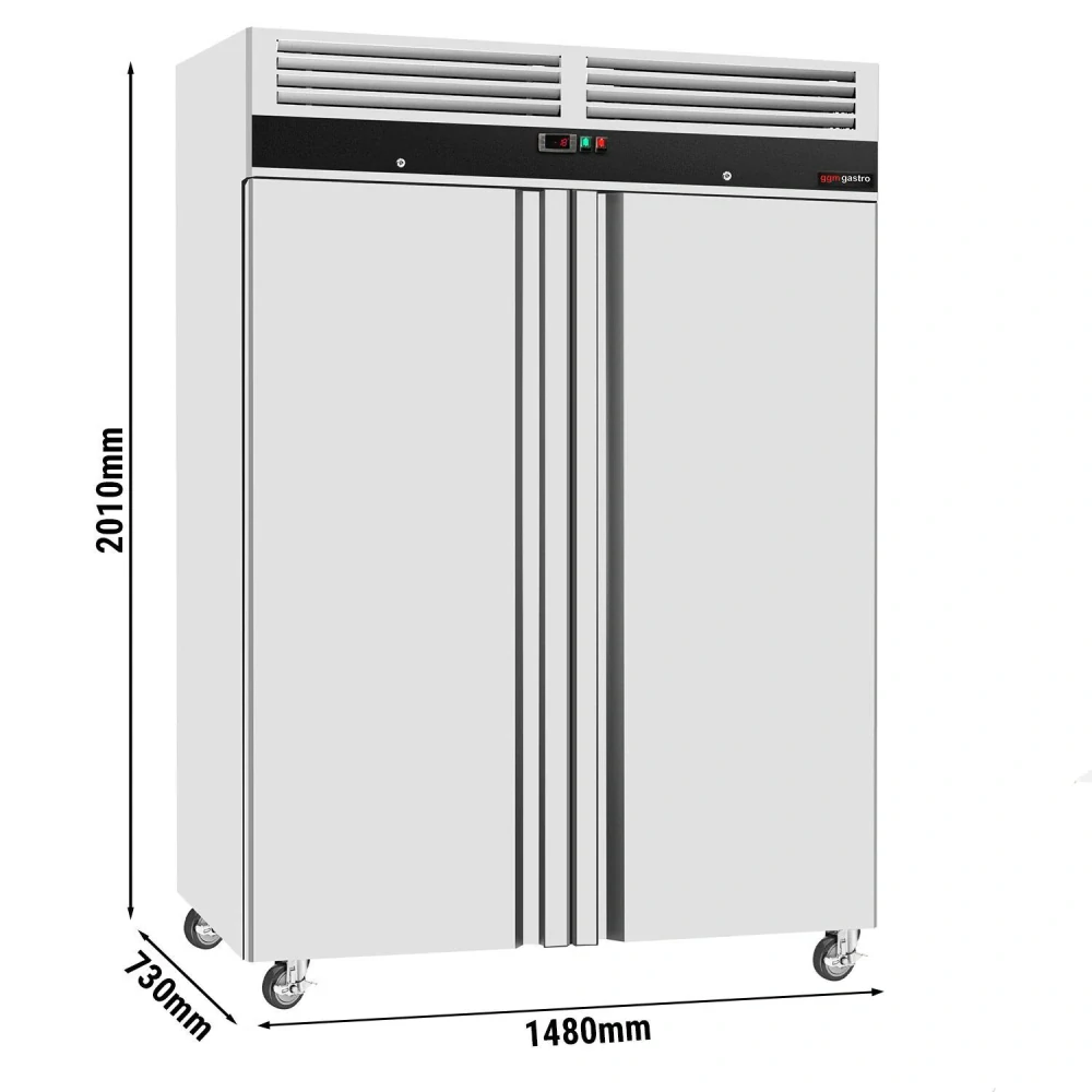 Nerezová mrazicí skříň ECO - 1200 L - se 2 dveřmi