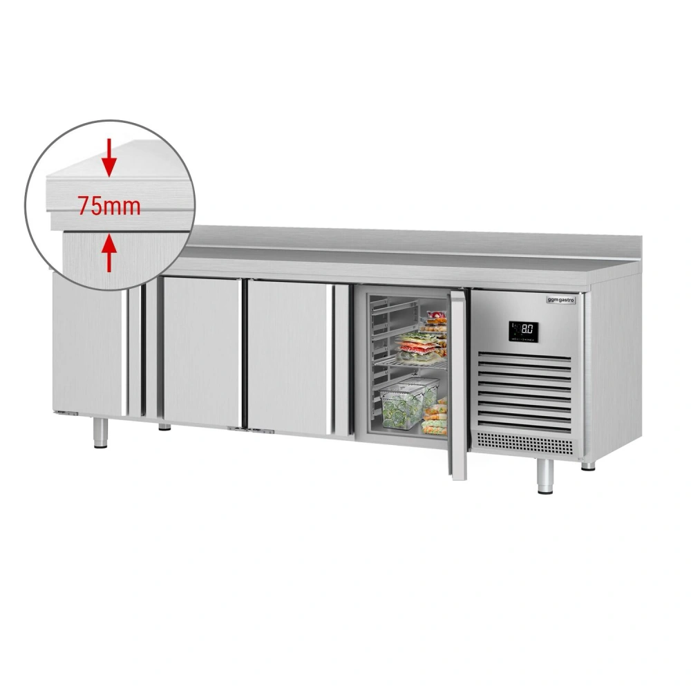 Chladicí stůl PREMIUM PLUS - 2452x700x mm - se 4 dveřmi - se zadním lištou