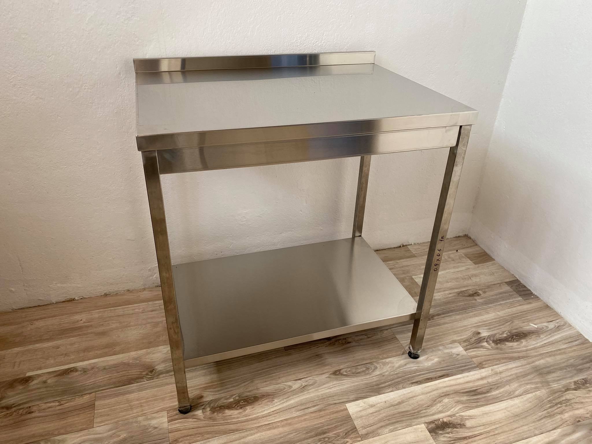 Nerezový stůl s policí 130x60x85cm