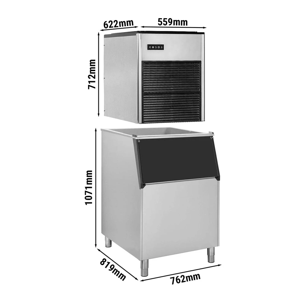 Výrobník kostek ledu - Nugget - 335 kg /24h - vč. zásobníku na led