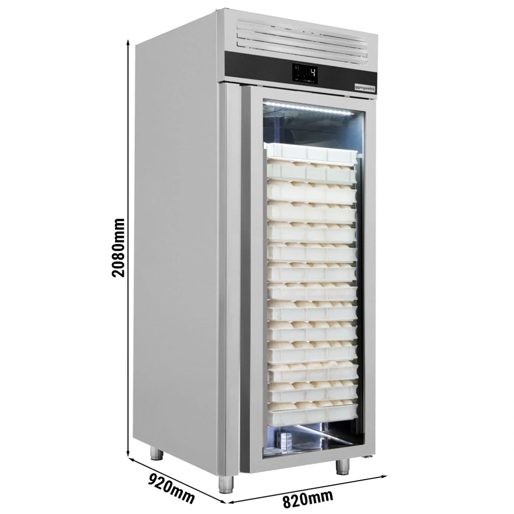 Pekařská nerezová lednice PREMIUM - EN 600x800 - 850 L - s 1 prosklenými dveřmi