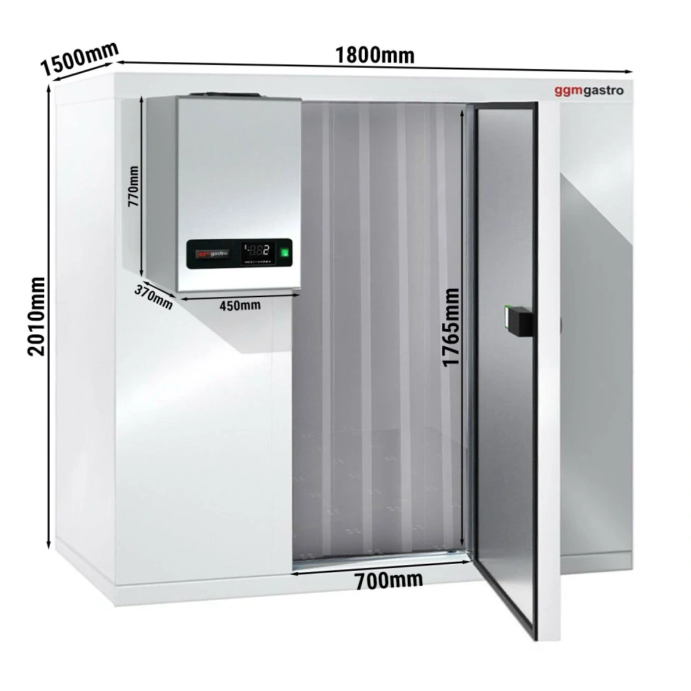 Mrazicí box - 1800x1500 mm - 3,47 m³ - vč. mrazicí jednotky a lamel