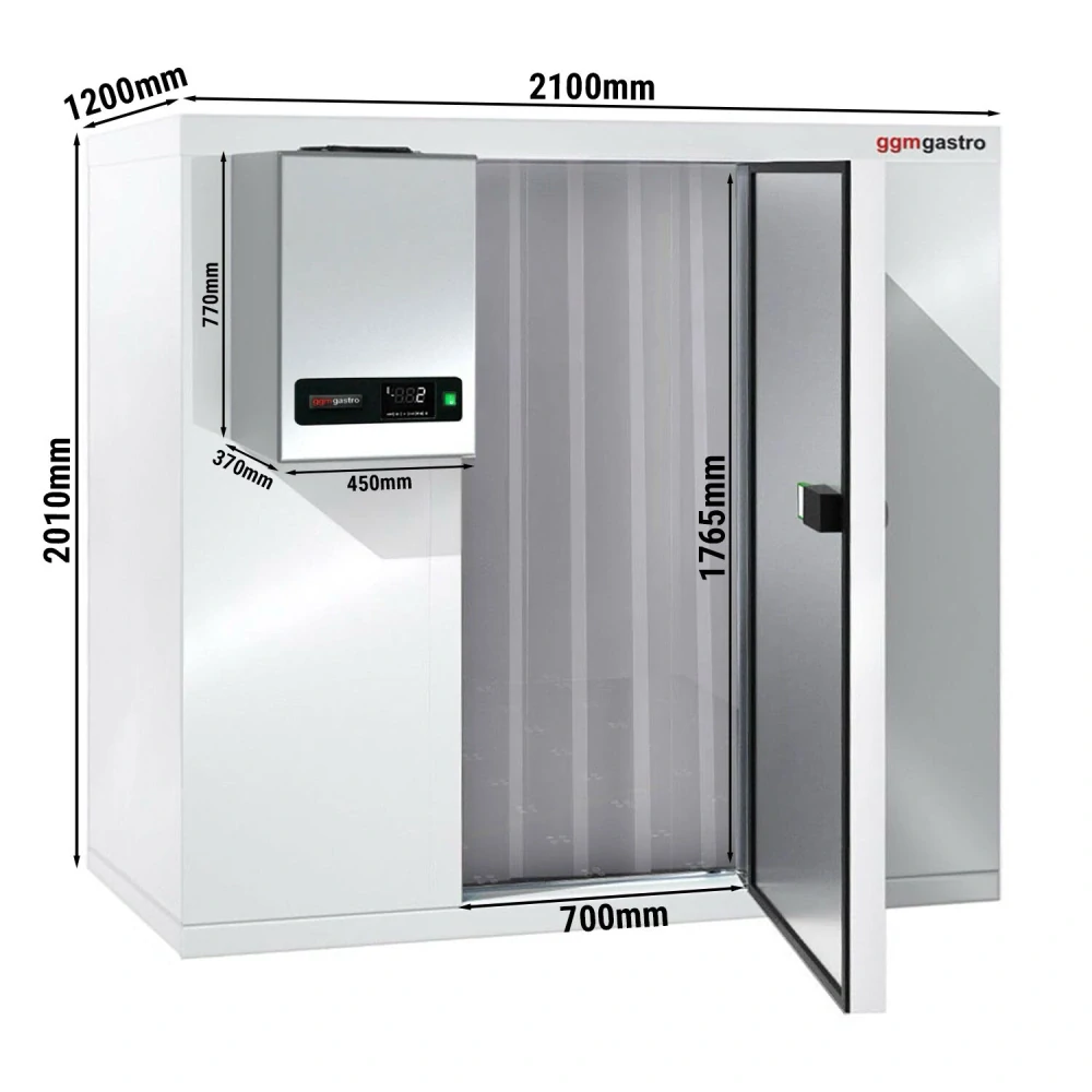 Mrazicí box - 2100x1200 mm - 3,20 m³ - vč. mrazicí jednotky a lamel