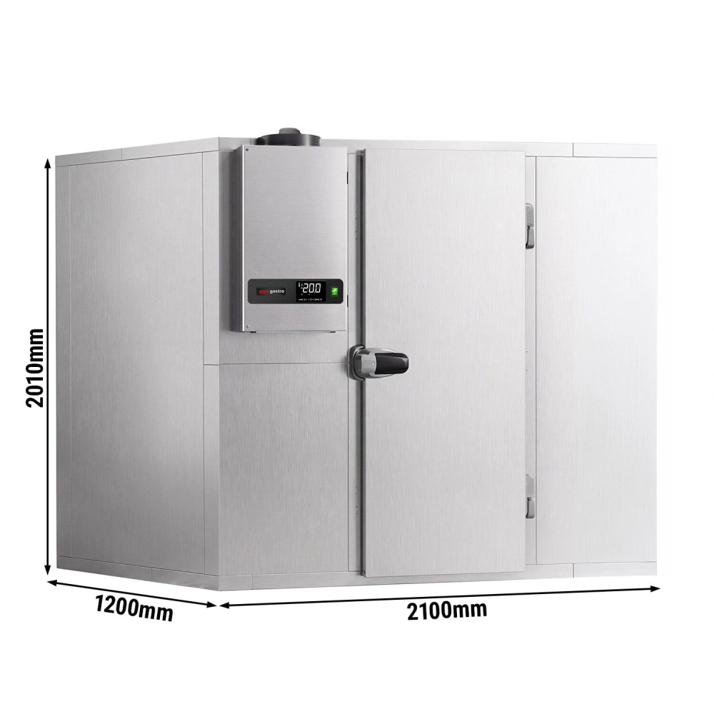 Nerezový mrazicí box - 2100x1200 mm - 3,16 m³ - vč. mrazicí jednotky a lamel