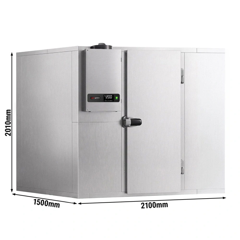 Nerezový mrazicí box - 2100x1500 mm - 4,14 m³ - vč. mrazicí jednotky a lamel