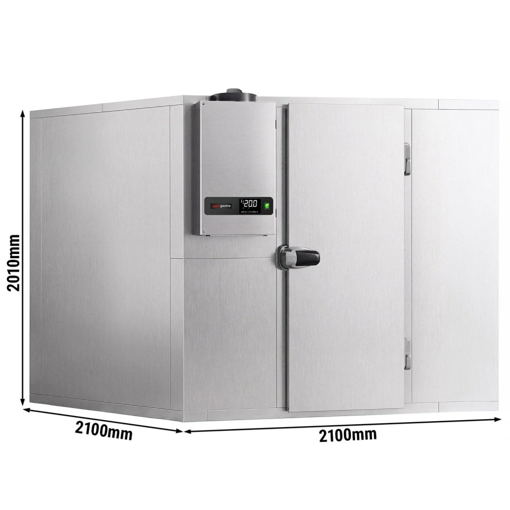 Nerezový mrazicí box - 2100x2100 mm - 6,12 m³ - vč. mrazicí jednotky a lamel