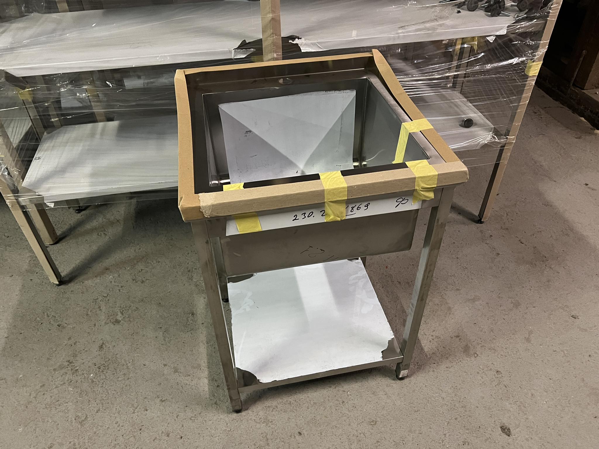 Nerezový dřez svařovaný 60x60x85cm, (dřez 48x45x30cm)