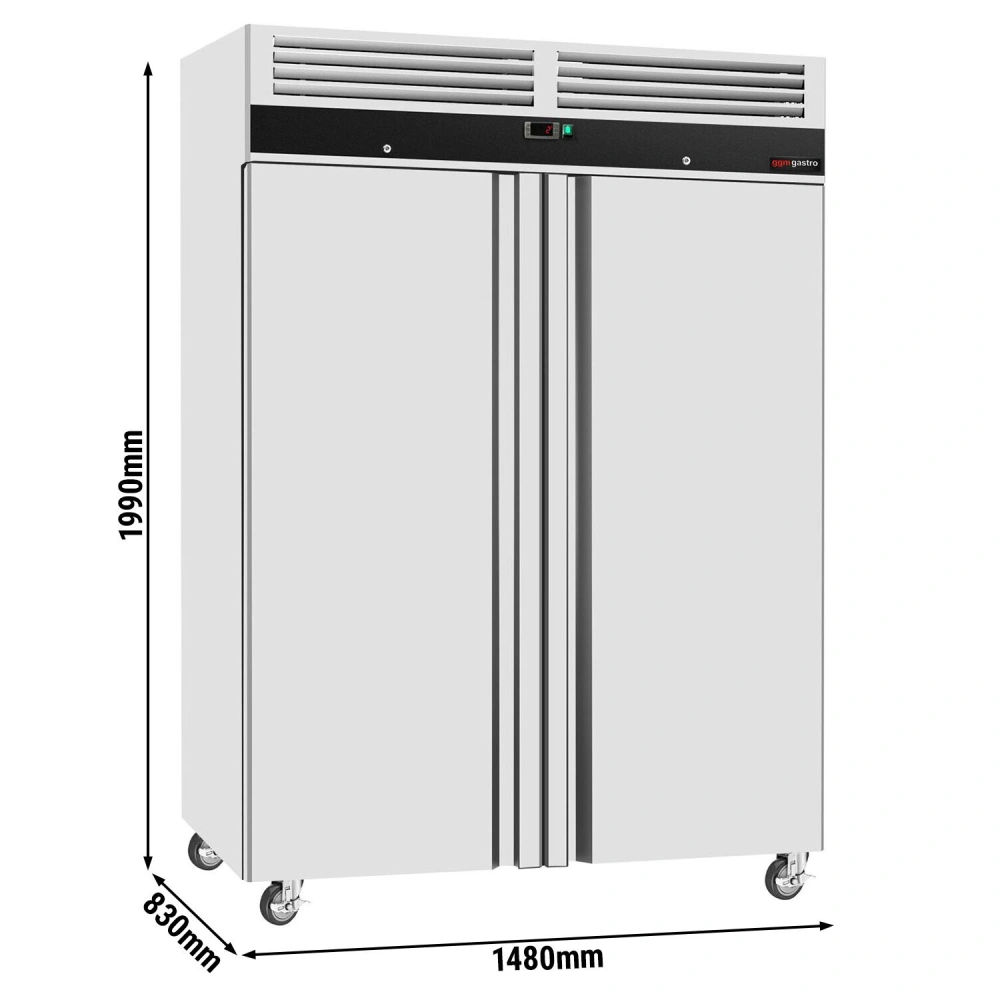 Nerezová skladovací lednice ECO - GN 2/1 - 1400 L - s 2 dveřmi