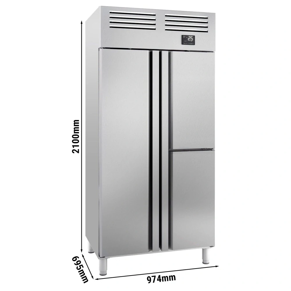 Nerezová chladicí skříň PREMIUM PLUS - GN 1/1 745 L - Se 1 dveřmi a 2 polovičními dveřmi