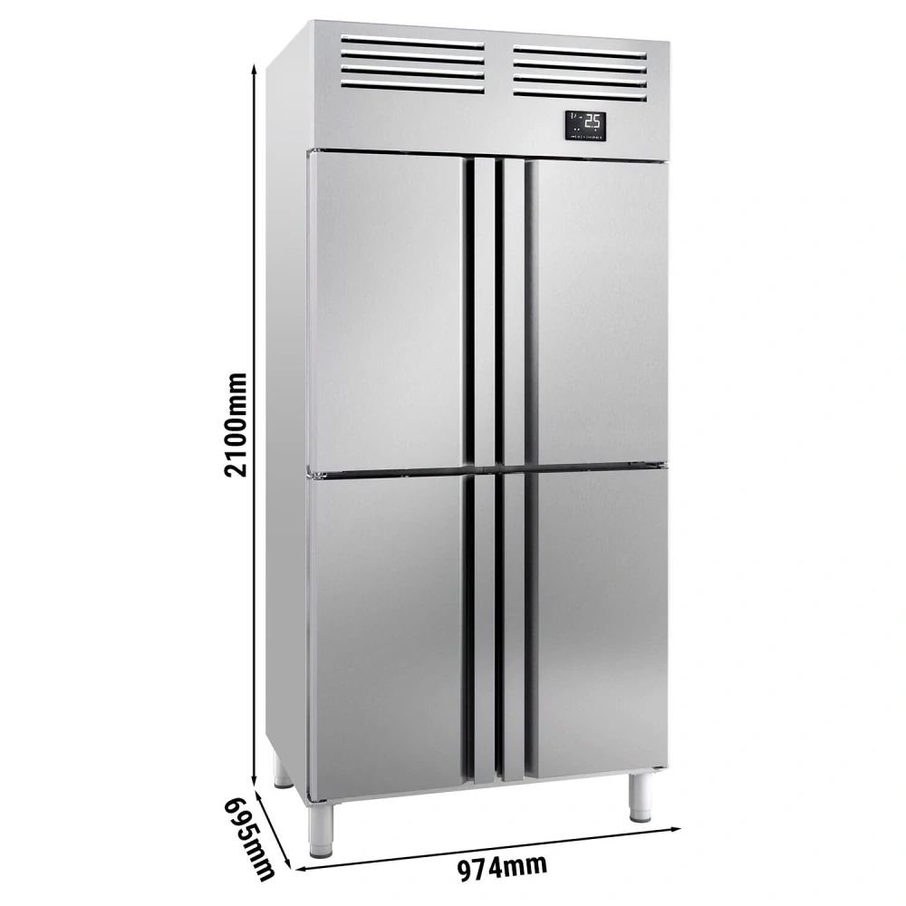 Nerezová chladicí skříň PREMIUM PLUS - GN 1/1 745 L - Se 4 polovičními dveřmi