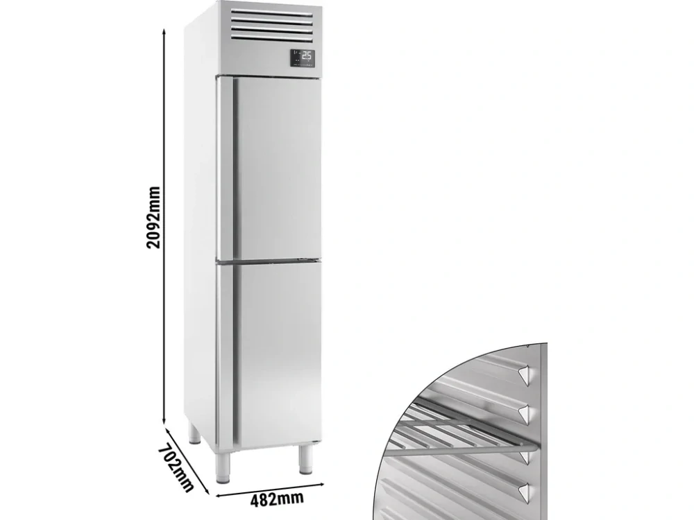 Nerezová mrazicí skříň PREMIUM PLUS - GN 1/1- 325 L - Se 2 polovičními dveřmi
